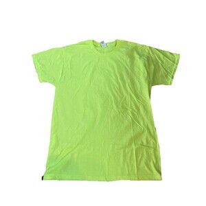 Hanes Unisex Safety Green Crewneck T-Shirt, Size M